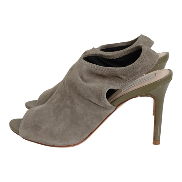 COLE HAAN Gray Suede Open-Toe Slingback Heel Size 6.5 - Picture 3 of 8